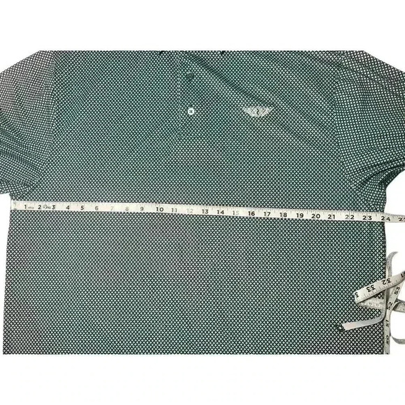 FootJoy FJ Mens Polo Shirt Size Large White Blue Geometric Athletic Fit Golf - Picture 7 of 11